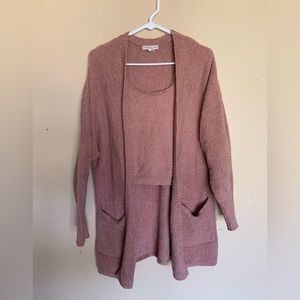 Sincerely Jules fuzzy crop top and sweater combo